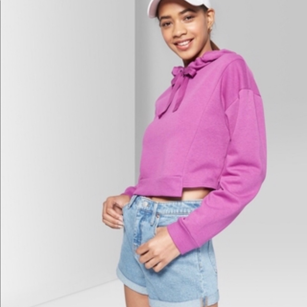 Crop hoodie magenta purple super soft